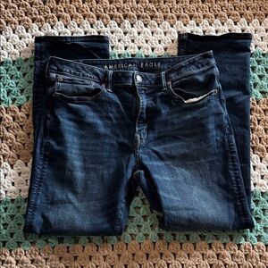 American Eagle AE Airflex + Blue Relaxed Straight Leg Jeans Mens sz 34x32